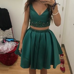 Emerald two piece homecoming/formal dress